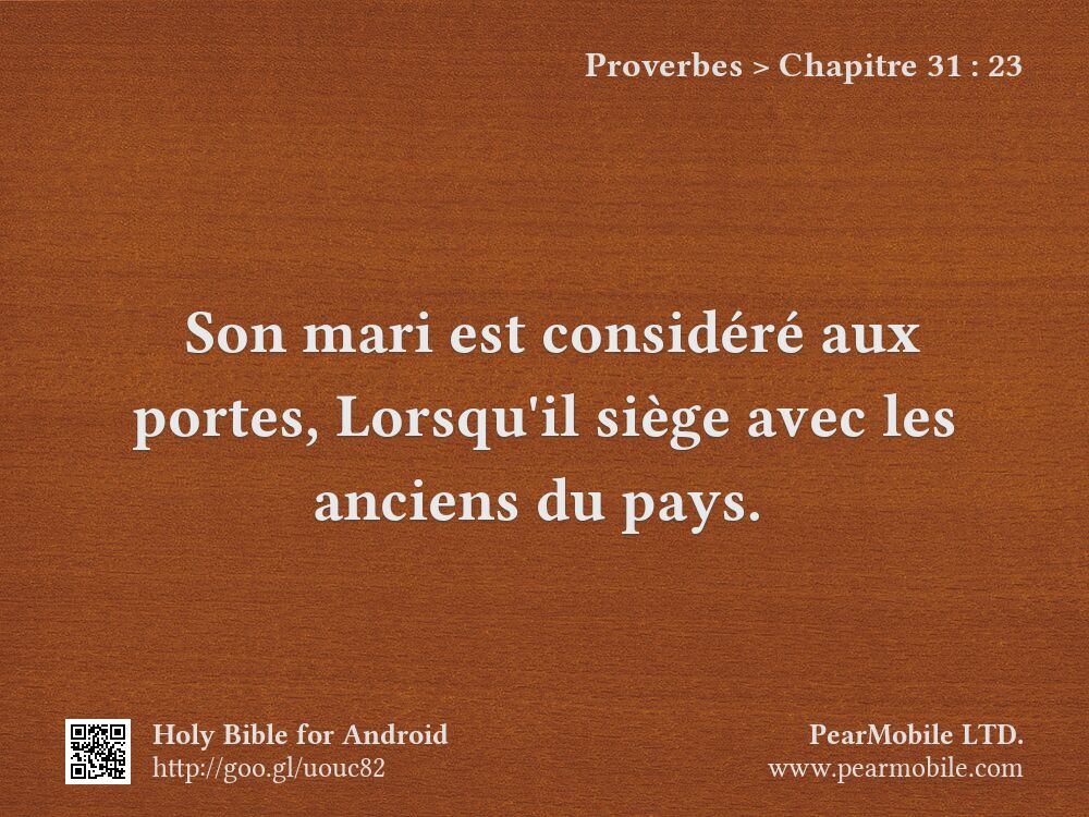 Proverbes, Chapitre 31:23